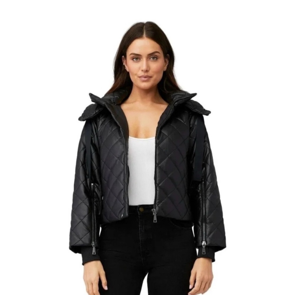 STEVE MADDEN Hayle Jacket in Black XS Womens Vegan Coat Faux Leather NWT